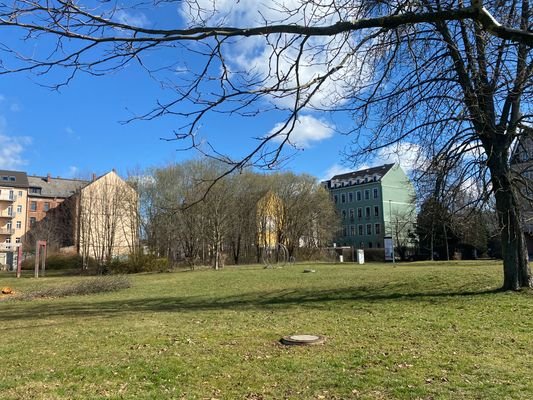 Blick auf das Baugrundtsück in Sonnenberg