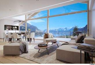 Wohnküche mit darüberliegender Galerie