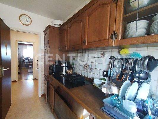 Die kompakte Küche mit möglichem Essbereich