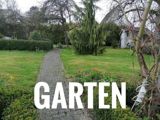 Blick von Terrasse in Garten