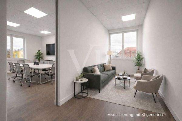 Musterfoto Blick in den Besprechungsraum und Besucherlounge