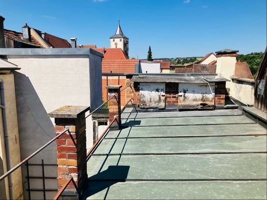 sonniger Platz mitten in der Stadt... die Dachterrasse (Hinterhaus)