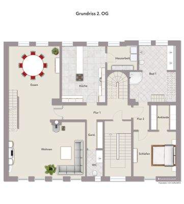 Grundriss 2. OG- Wohnbeispiel - ohne Maßstab