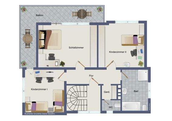 Obergeschoss (kein Maßstab)