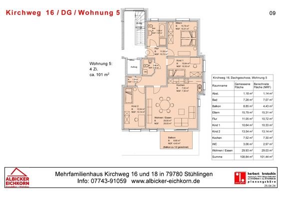 Grundriss Wohnung Nr. 5 DG