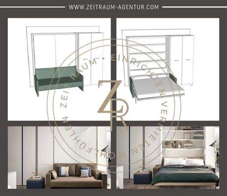 Schrankbett mit oder ohne Couch möglich