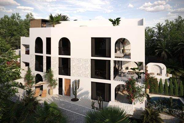 Seitliche Ansicht des Hauses