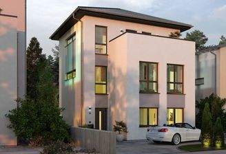 Ansicht Eingang Dämmerung