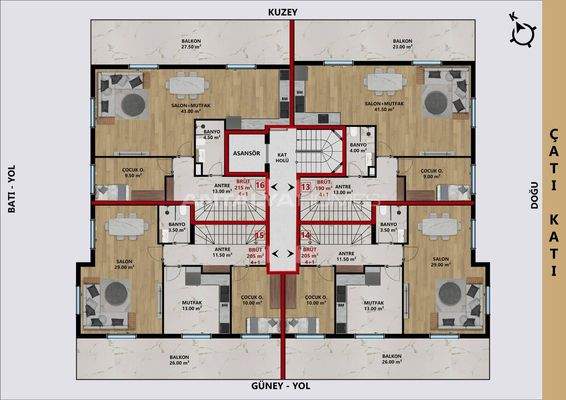 Apartments with Balcony and Garden in Konyaalti