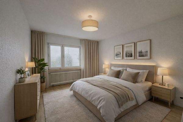 Schlafzimmer KI Staging