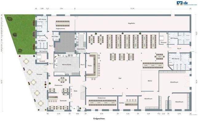 Grundrissskizze Gastwirtschaft