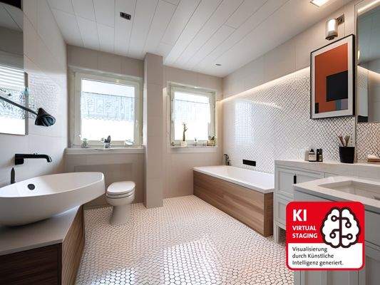 Badezimmer mit KI-Staging