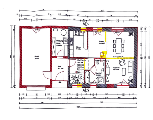 Grundriss laut Bauantrag EG