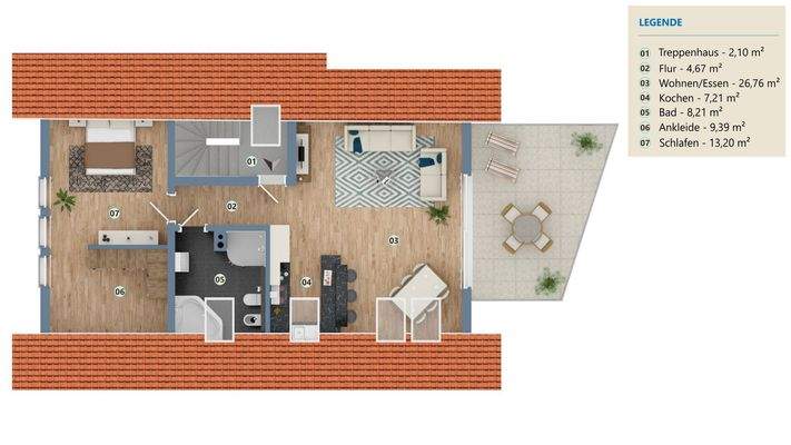 Grundriss Wohnung DG