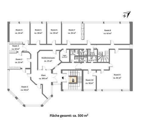 Grundriss Büroetage OG 1