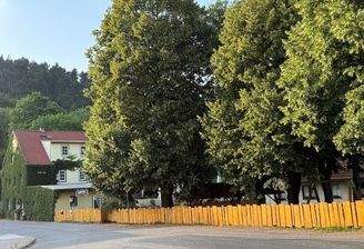 Rückansicht Biergarten