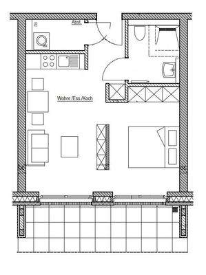Moderner Wohnungsgrundriss