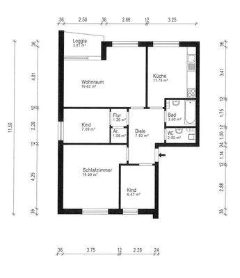 Grundriss WE03, 1. Obergeschoss