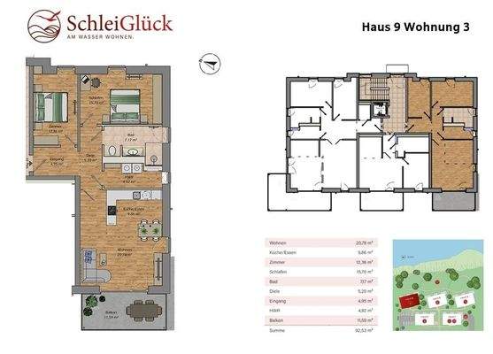 Grundriss und Lage Wohnung 3
