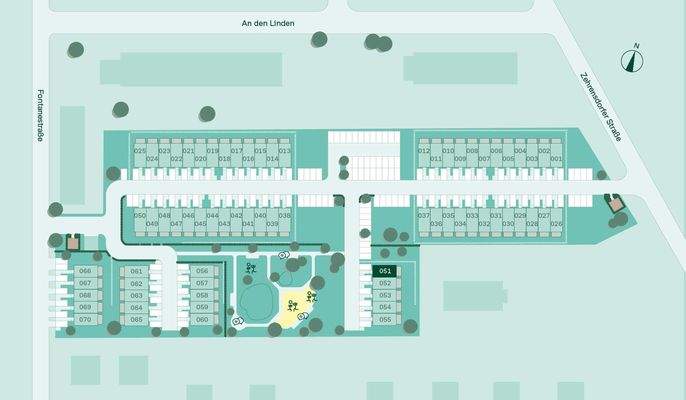 Lage des Reihenhaus im Quartier