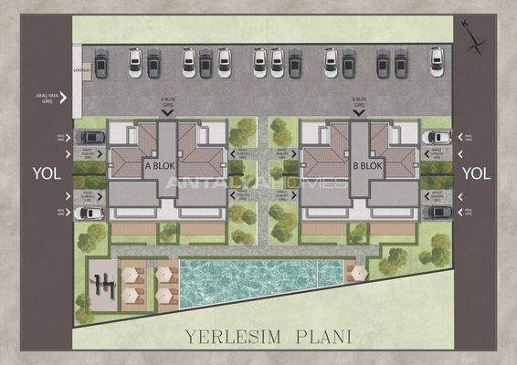 Flats in a Complex with Pool Near Airport in Antalya