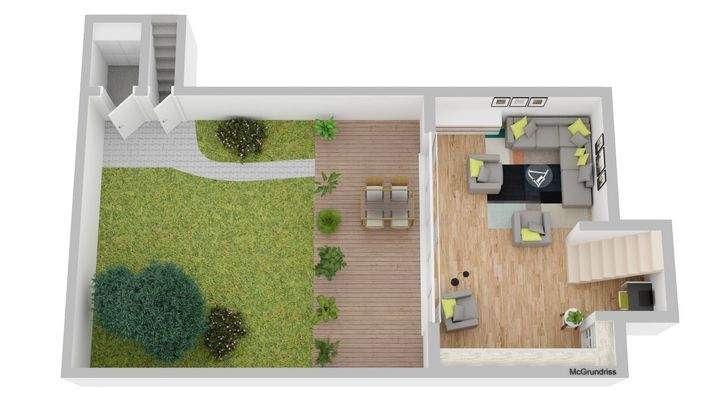 Grundriss 2 - Wohnzimmer - Garten