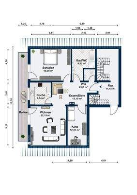 Grundriss Obergeschoss