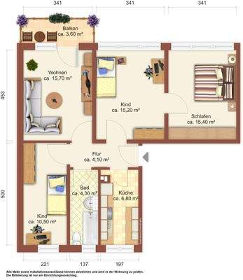 Grundriss Möblierungsvorschlag