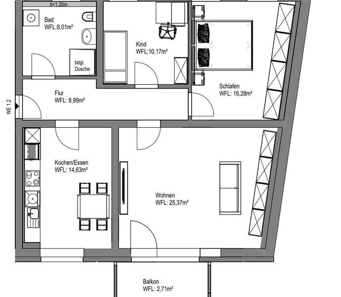 Ihr neues modernes Zuhause - 3 Zimmer im 1. Stock mit Balkon!