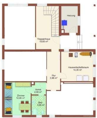 Grundriss 1-Zimmer-Wohnung