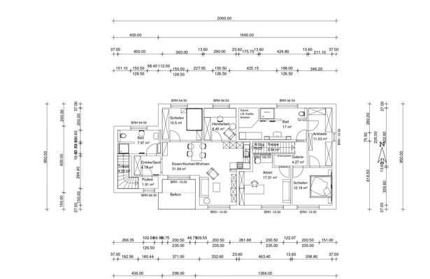 Beispiel: Grundriss Einfamilienhaus mit Einliegerwohnung OG