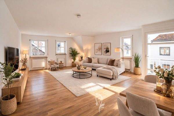 Wohn,-Esszimmer Visualisierung möbliert