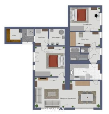 Grundriss möbliert