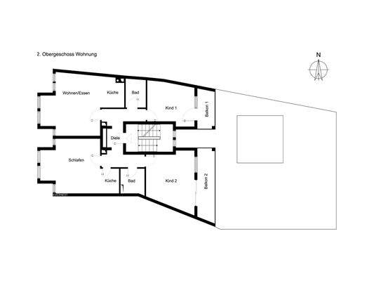 2. OG 2x2 Zimmerwohnungen