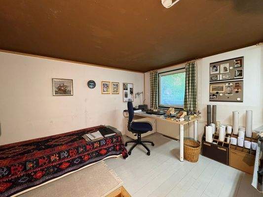 Das Arbeitszimmer im beheizten Keller