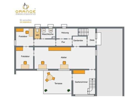 UG mit Gartenzimmer und Atelier