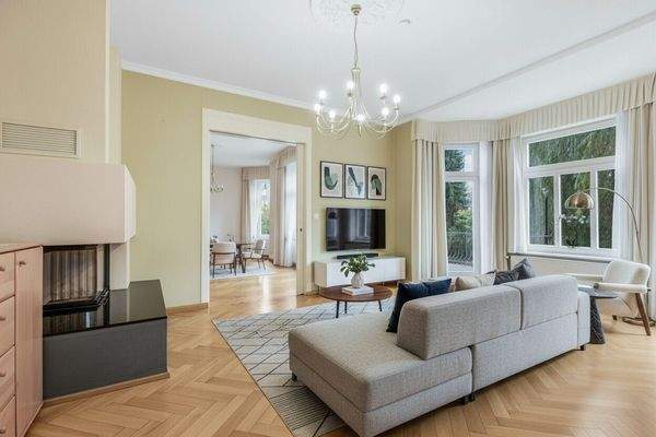 Wohnbereich EG - Möblierungsidee (KI)