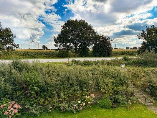 Die B203 verläuft an der Grundstücksgrenze und ist akustisch wahrnehmbar.