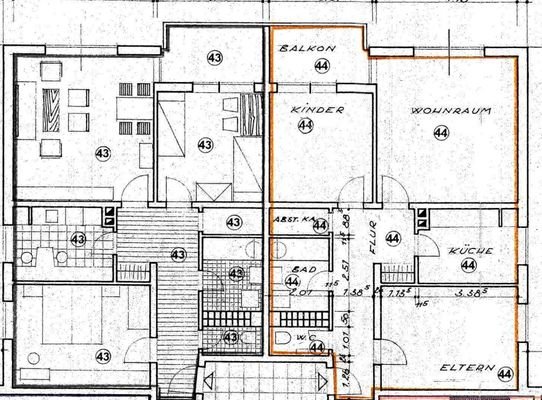 Grundriss WE 43 + 44