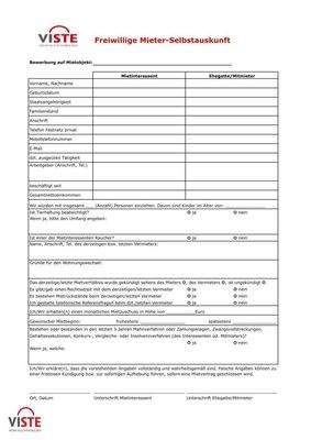 Mieter-Selbstauskunft