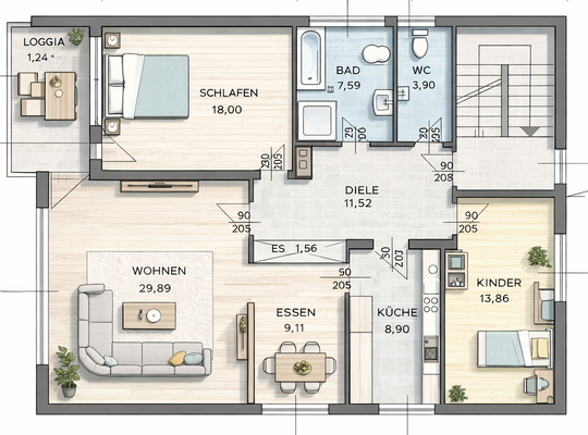 Grundriss EG und 1.OG
