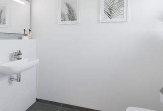 Visualisierung des Gäste-WC´s im Doppelhaus