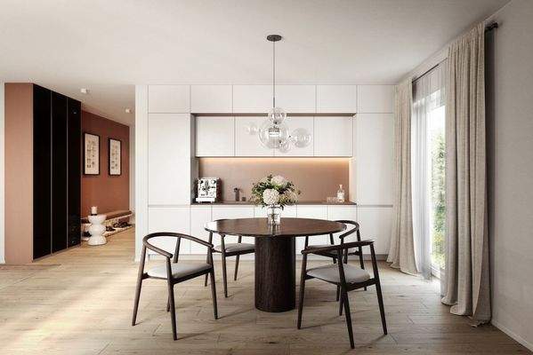 Wohnen und Kochen im Erdgeschoss