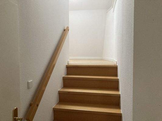 Treppe in den zweiten Stock