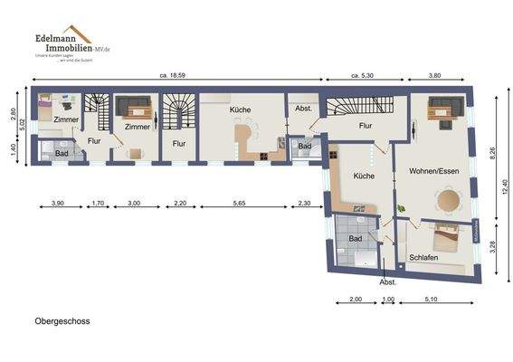 Vorderhaus & Kemlade / 1. Obergeschoss