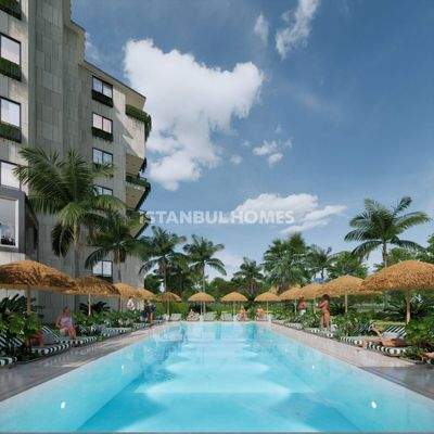 Commercial Real Estate with Pool near Metro in Istanbul Eyupsultan