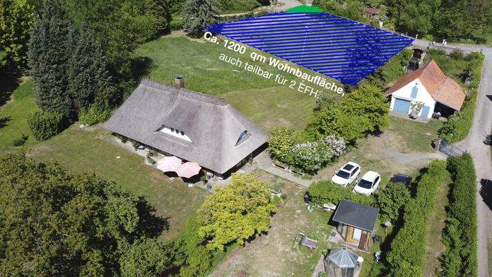 Vorgesehene Grundstückstlg. m. spearatem Bauland