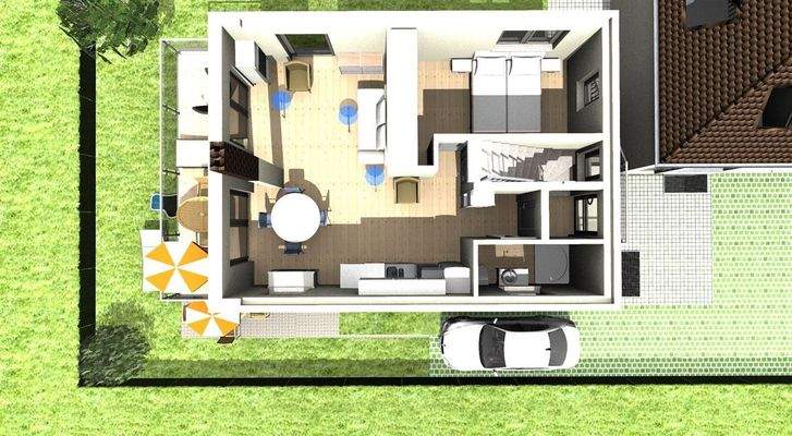 3D-Grundriss Obergeschoß von Osten