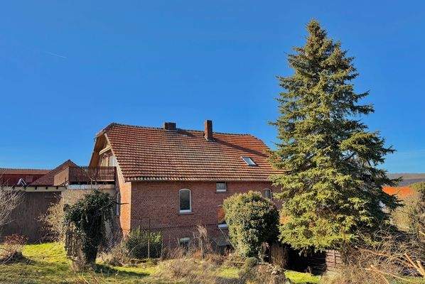 Rückansicht und Gartengrundstück