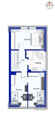 Grundriss Obergeschoss nach Zimmerteilung
